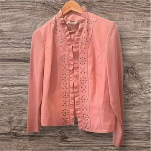 Peter Nygard 100-% Leather‎ Jacket Size Medium Blush Pink:Full Zip